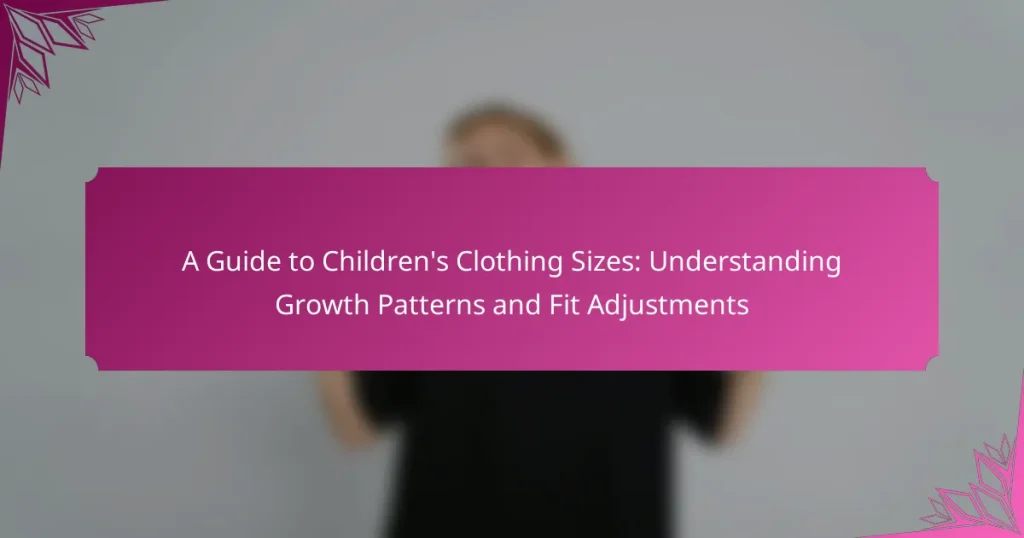 A Guide to Children’s Clothing Sizes: Understanding Growth Patterns and Fit Adjustments