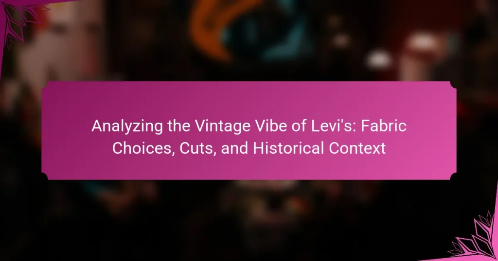 Analyzing the Vintage Vibe of Levi’s: Fabric Choices, Cuts, and Historical Context