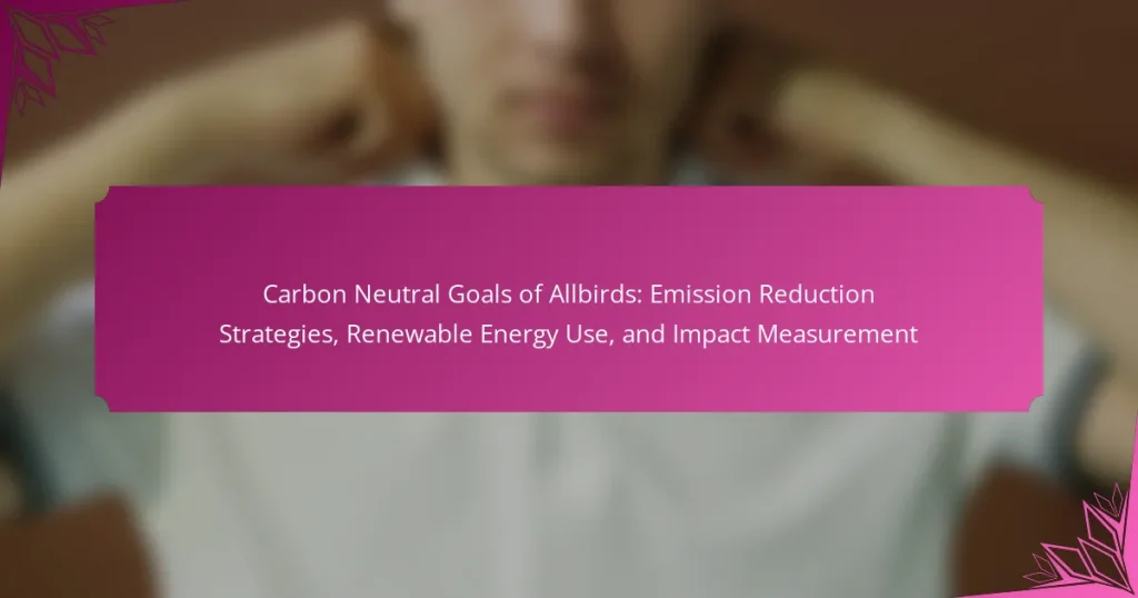 Carbon Neutral Goals of Allbirds: Emission Reduction Strategies, Renewable Energy Use, and Impact Measurement