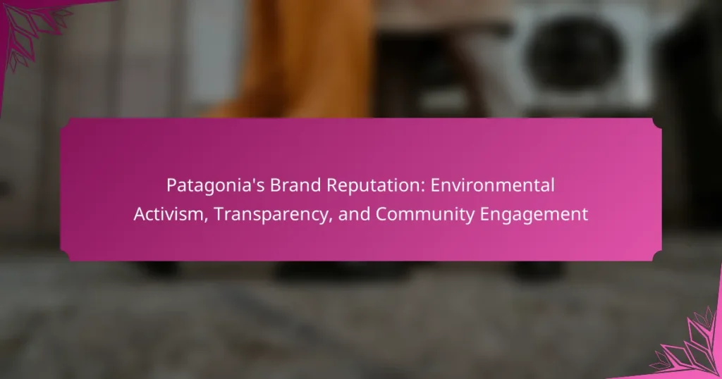 Patagonia’s Brand Reputation: Environmental Activism, Transparency, and Community Engagement