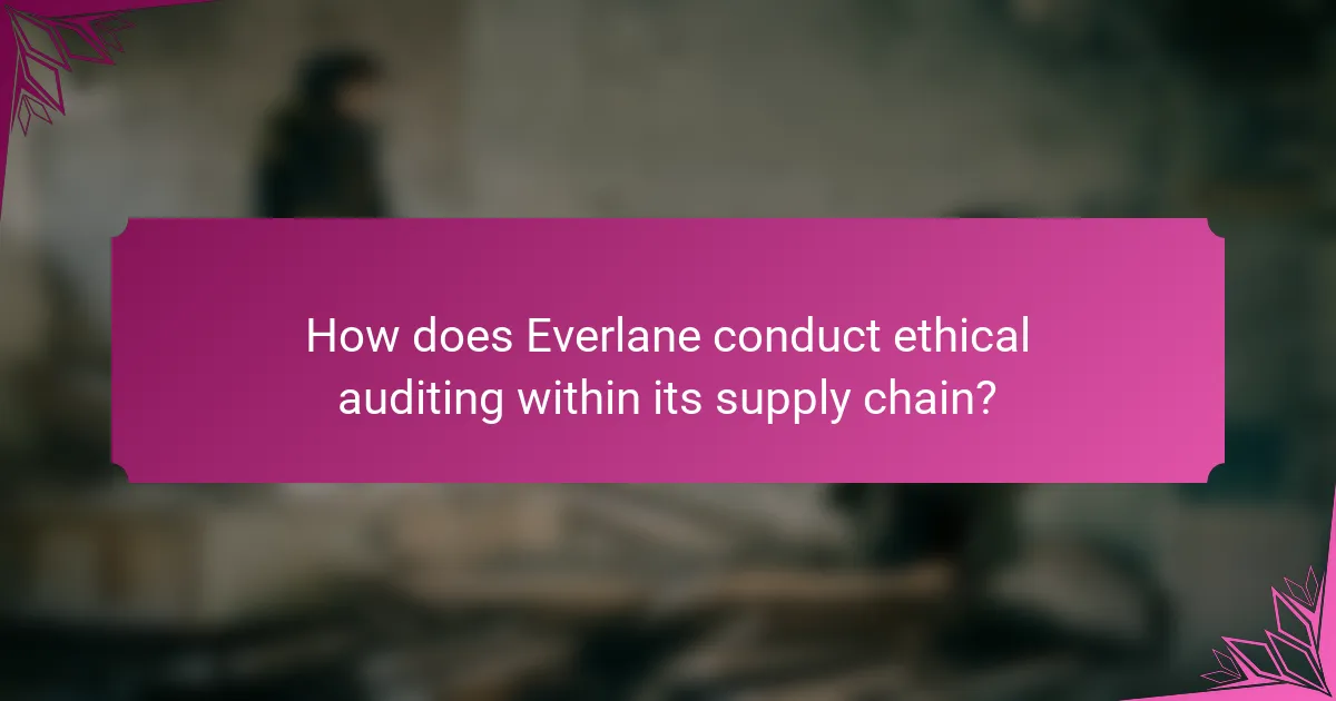 How does Everlane conduct ethical auditing within its supply chain?