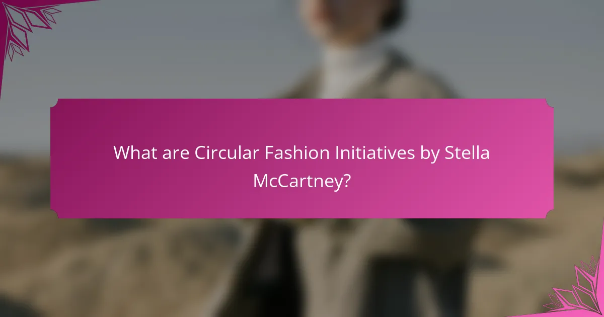 What are Circular Fashion Initiatives by Stella McCartney?