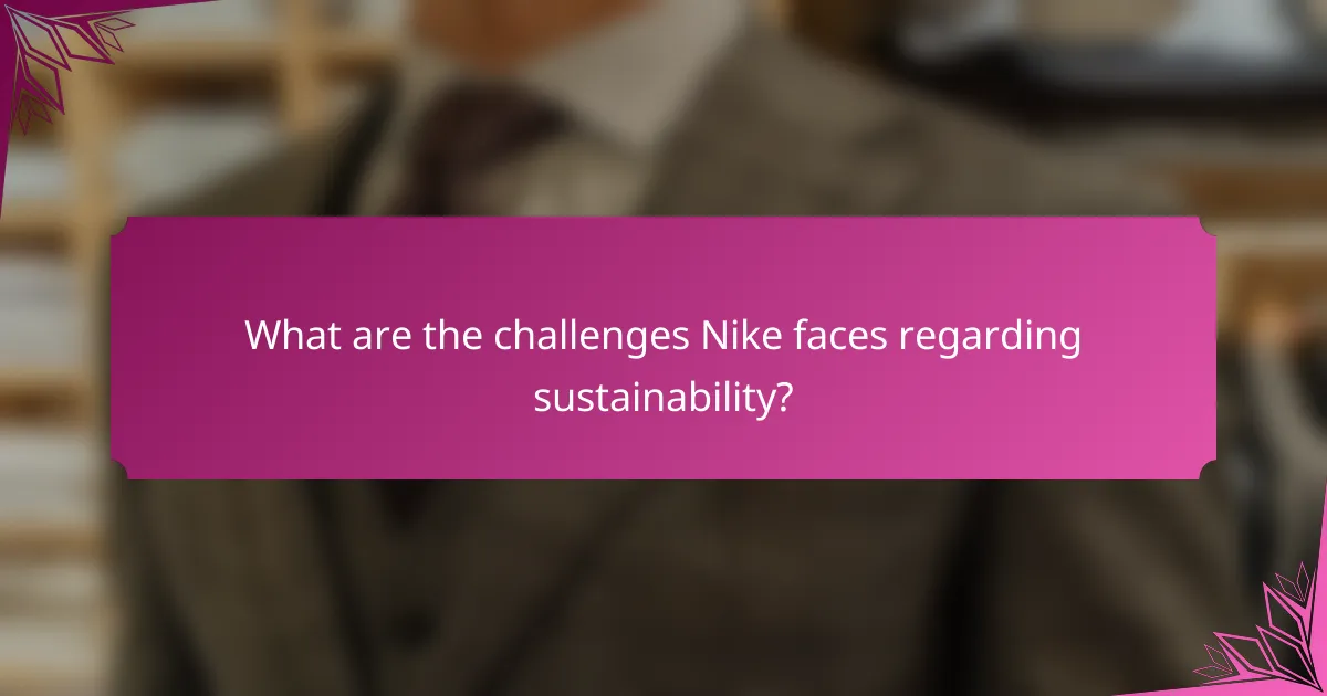 What are the challenges Nike faces regarding sustainability?