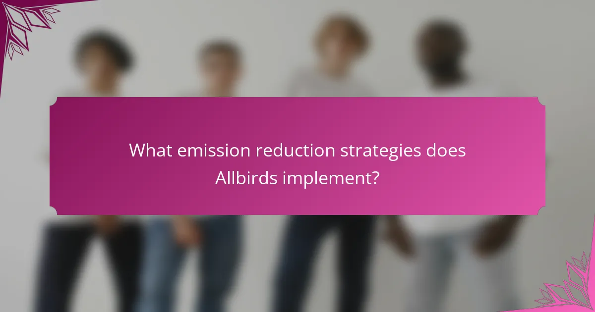 What emission reduction strategies does Allbirds implement?