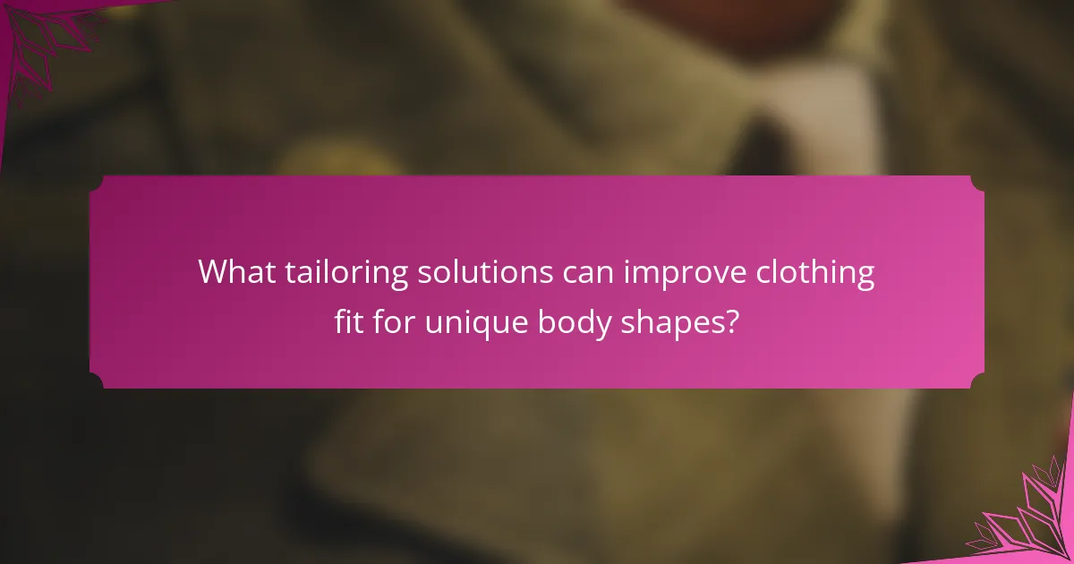 What tailoring solutions can improve clothing fit for unique body shapes?